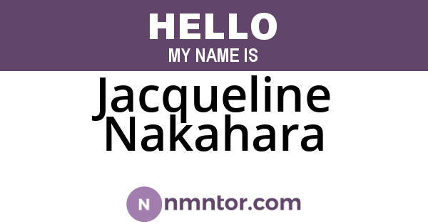 Jacqueline Nakahara