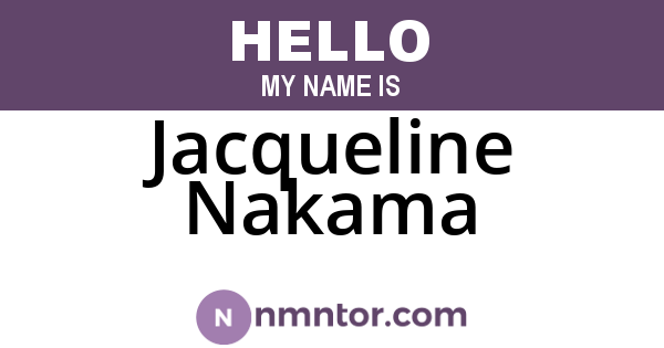 Jacqueline Nakama