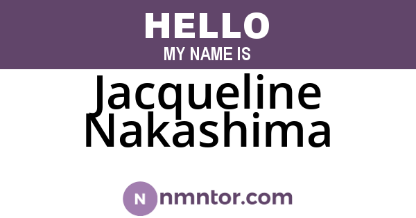 Jacqueline Nakashima