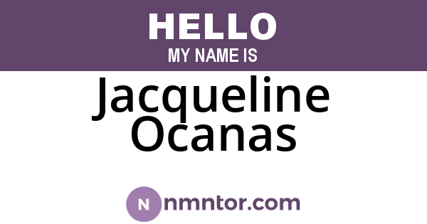 Jacqueline Ocanas