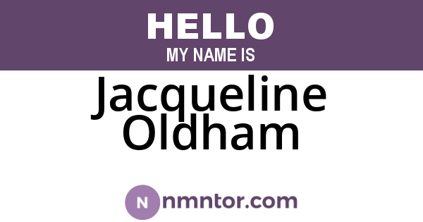 Jacqueline Oldham