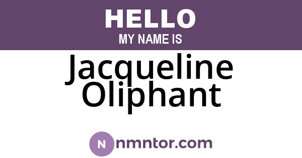 Jacqueline Oliphant