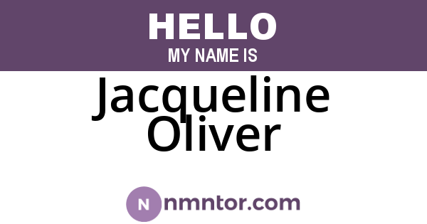 Jacqueline Oliver