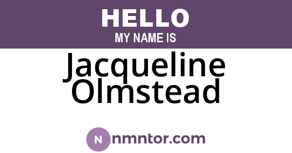 Jacqueline Olmstead