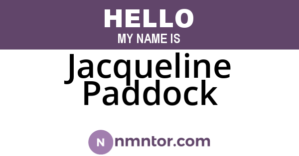 Jacqueline Paddock