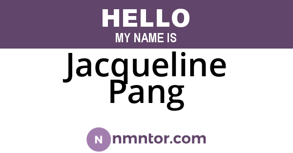 Jacqueline Pang