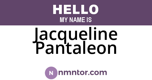 Jacqueline Pantaleon