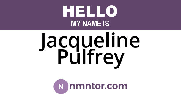 Jacqueline Pulfrey