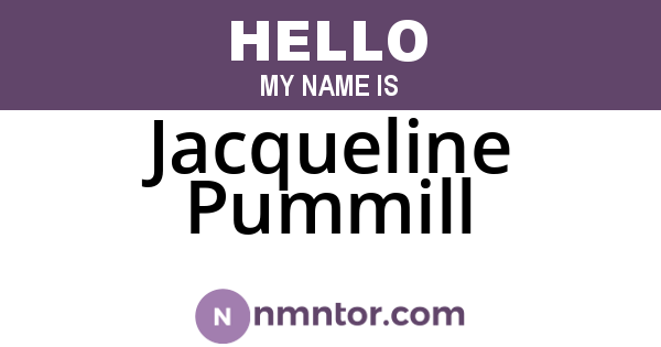 Jacqueline Pummill