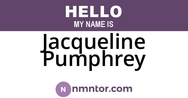 Jacqueline Pumphrey