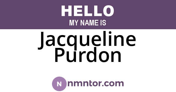 Jacqueline Purdon