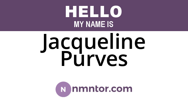 Jacqueline Purves