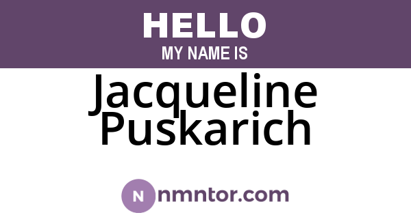 Jacqueline Puskarich