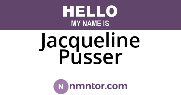 Jacqueline Pusser