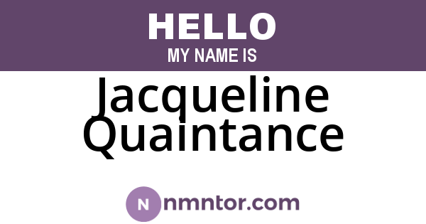 Jacqueline Quaintance