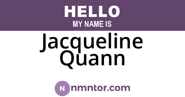 Jacqueline Quann
