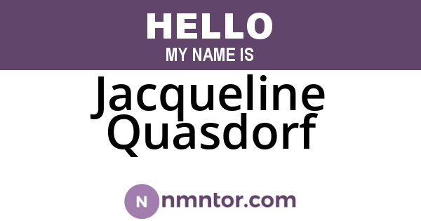 Jacqueline Quasdorf