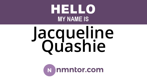 Jacqueline Quashie