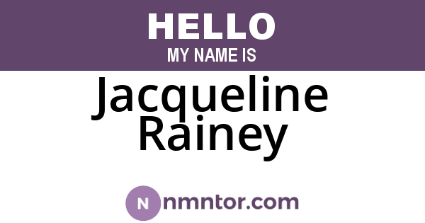 Jacqueline Rainey