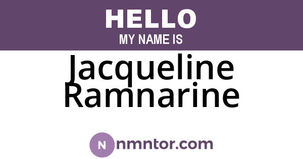 Jacqueline Ramnarine