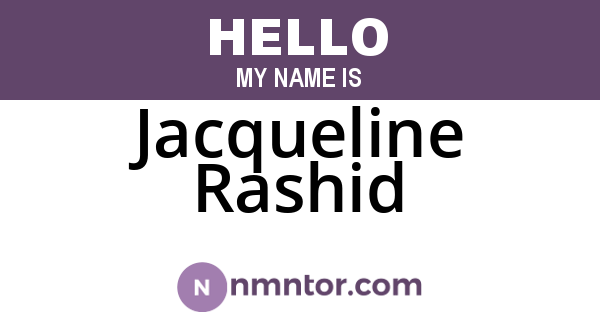 Jacqueline Rashid