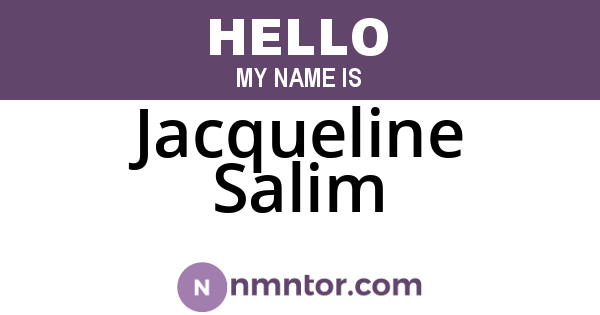 Jacqueline Salim