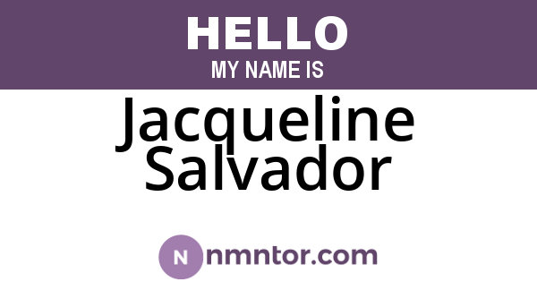 Jacqueline Salvador