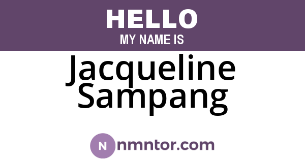 Jacqueline Sampang