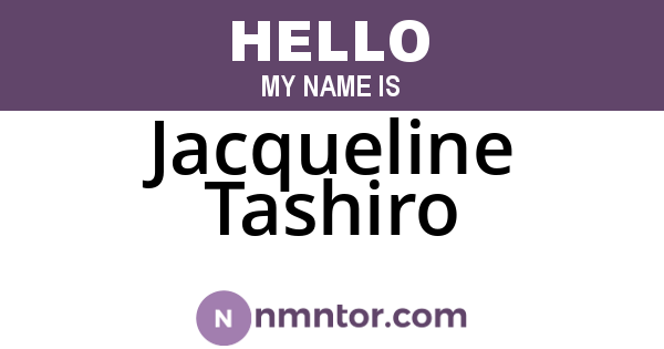 Jacqueline Tashiro