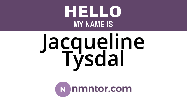 Jacqueline Tysdal