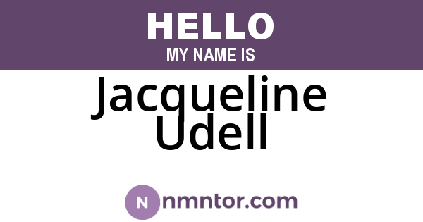 Jacqueline Udell