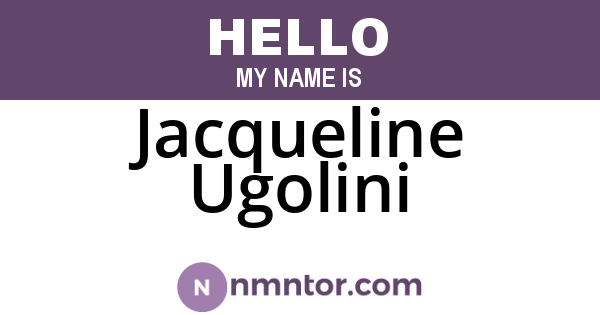 Jacqueline Ugolini
