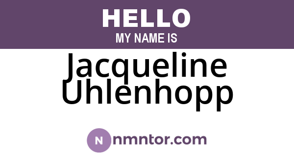 Jacqueline Uhlenhopp
