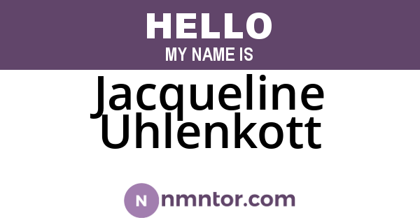 Jacqueline Uhlenkott