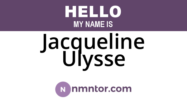 Jacqueline Ulysse