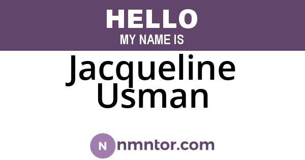 Jacqueline Usman