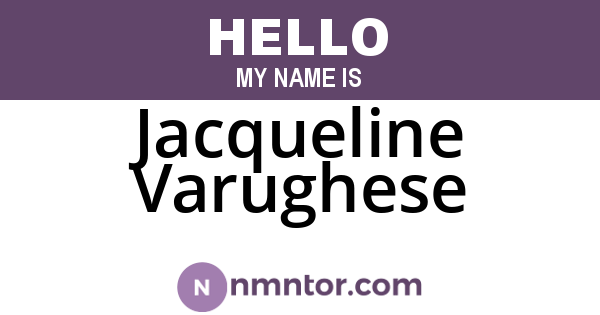 Jacqueline Varughese