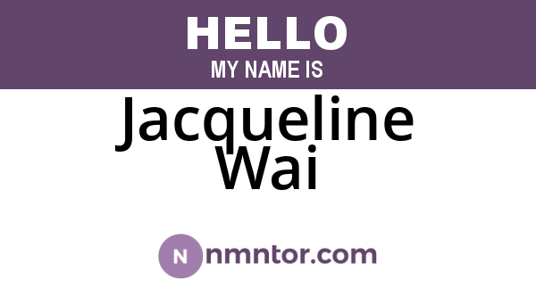 Jacqueline Wai