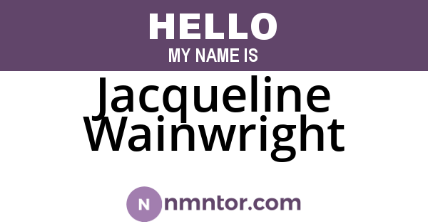 Jacqueline Wainwright