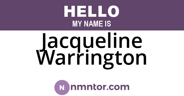 Jacqueline Warrington