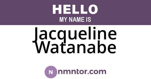 Jacqueline Watanabe