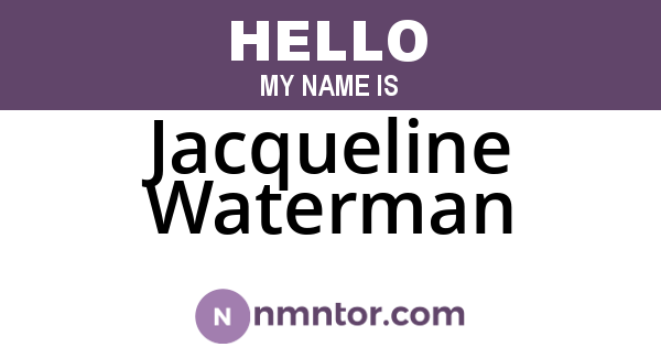 Jacqueline Waterman