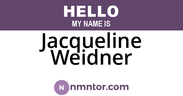 Jacqueline Weidner