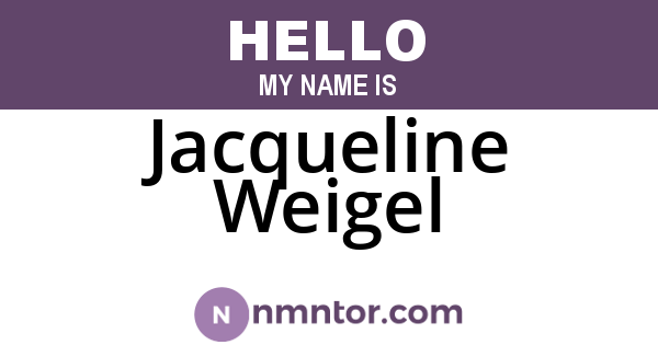 Jacqueline Weigel