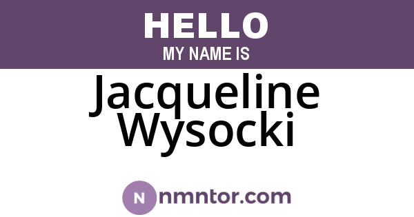 Jacqueline Wysocki