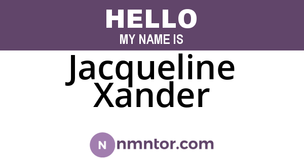 Jacqueline Xander