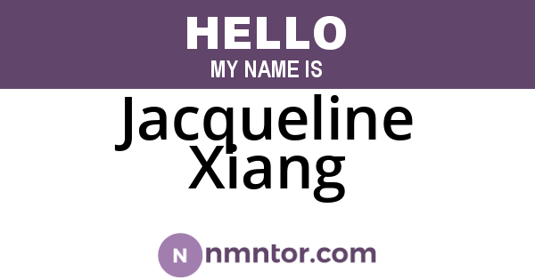 Jacqueline Xiang