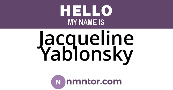 Jacqueline Yablonsky