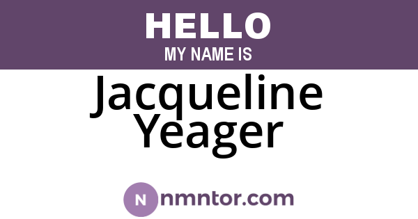Jacqueline Yeager
