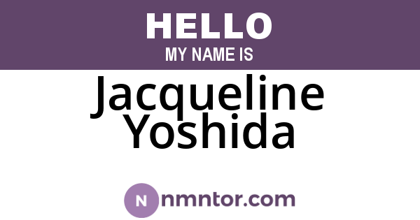 Jacqueline Yoshida